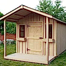 8 x 10 high classic with 4 foot gable porch.